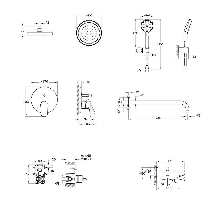 Artema Flow Round Ankastre Banyo Seti A49321 - 2