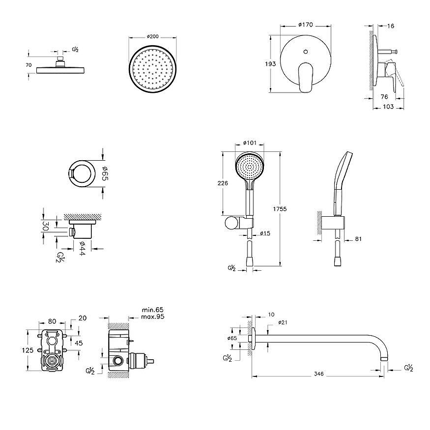 Artema Flow Soft Ankastre Banyo Seti A49323 - 2