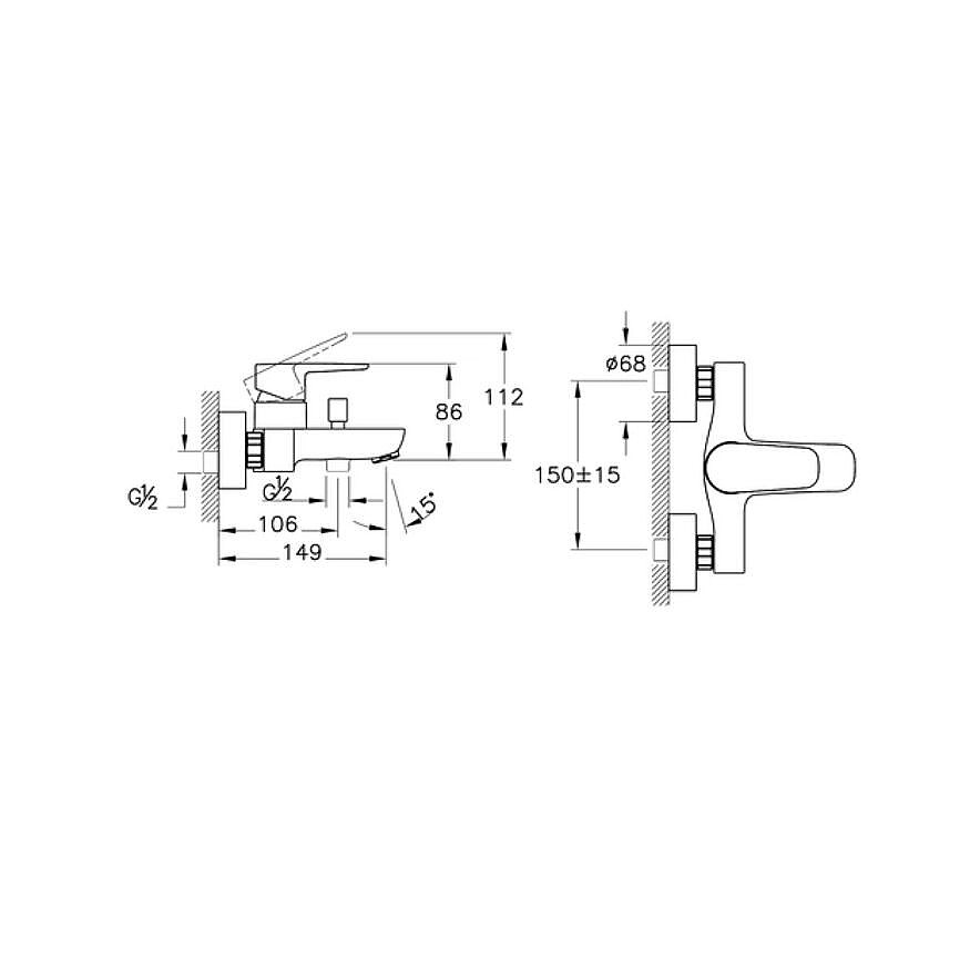 Artema Flow Soft Banyo Bataryası Krom A42946 - 2