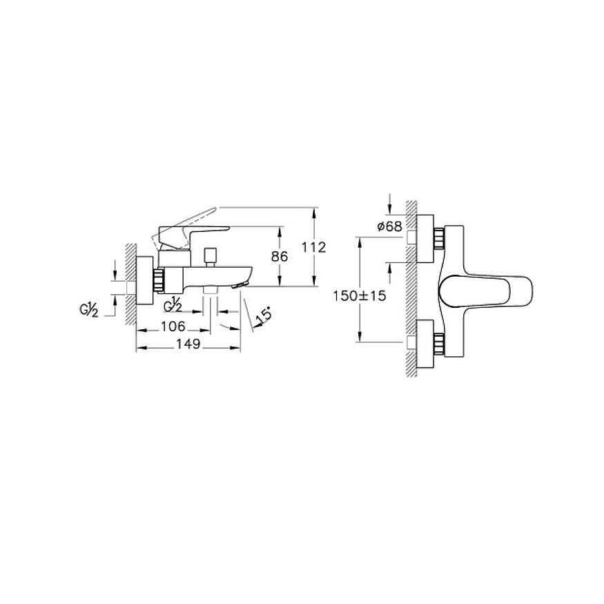 Artema Flow Soft Banyo Bataryası Krom A42946 - 2