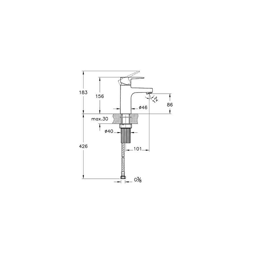 Artema Flow Square Lavabo Bataryası Krom A43044 - 2