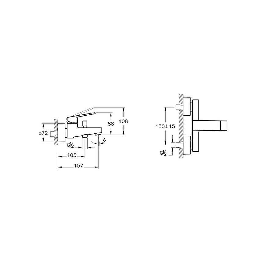 Artema Minimax Square Banyo Bataryası Krom A43520 - 2