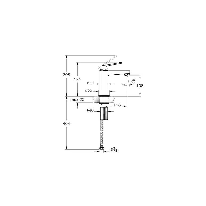 Artema Minimax Square Lavabo Bataryası Krom A43720 - 2