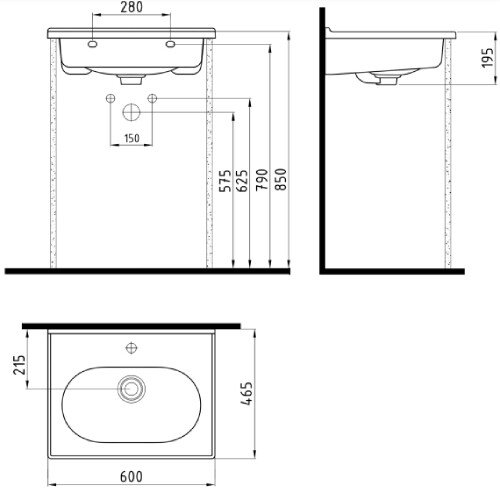 Bien Banyo Ferra Konsollu Lavabo 60 cm - 2