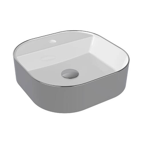 Bien Banyo Flame Gövde Üstü Lavabo 44 cm Platin Kaplama - 1