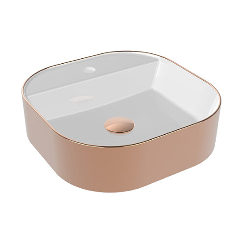 Bien Banyo Flame Gövde Üstü Lavabo 44 cm Rose Gold Kaplama - Bien Banyo