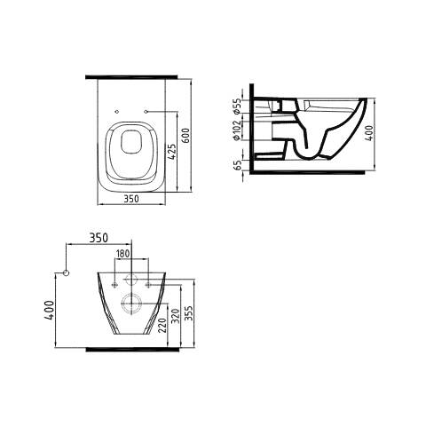 Bien Banyo Kristal Kanalsız Asma Klozet Beyaz - 2