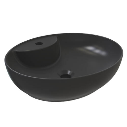 Bien Banyo Motto Gövde Üstü Oval Lavabo 50cm İpek Mat Siyah - 1