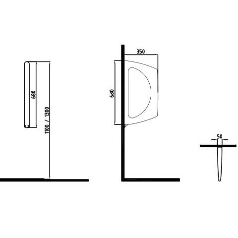 Bien Banyo Neptün Pisuvar Ara Bölme 68 cm - 2