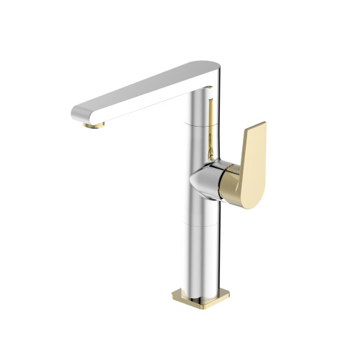 Bien Banyo Pruva Yüksek Tip Lavabo & Eviye Bataryası Krom-Altın - Bien Banyo