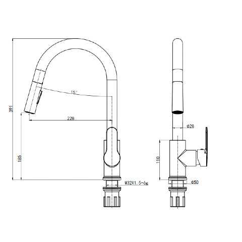 Bien Banyo Pull Down Mutfak Bataryası Spiralli - 2