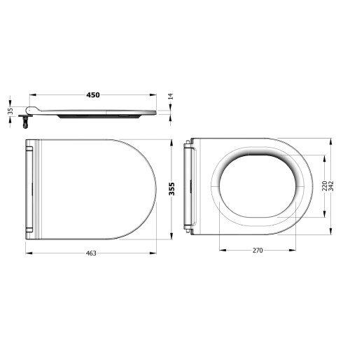 Bien Banyo Vento Monoslim Klozet Kapağı Parlak Siyah - 2