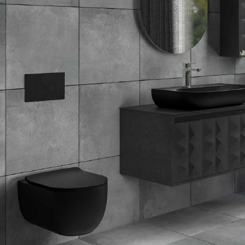 Bien Banyo Vokha Kanalsız Asma Klozet İpeksi Mat Siyah - 2