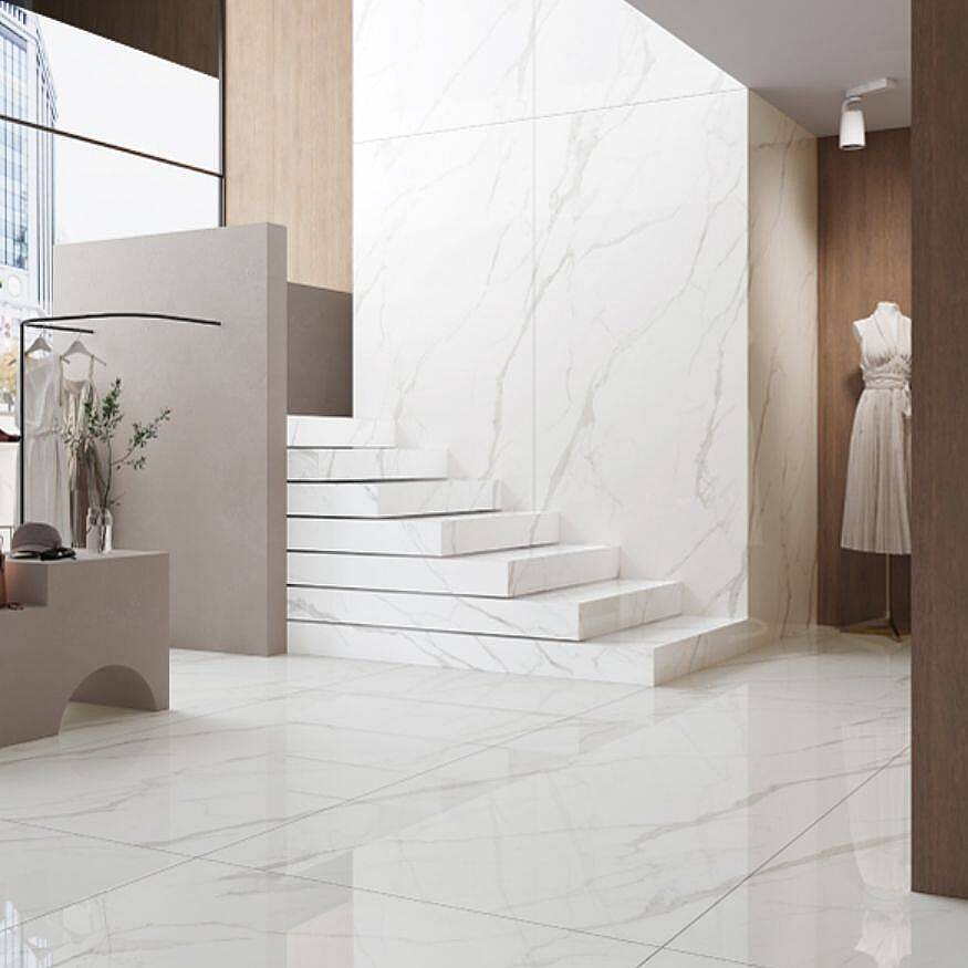 Bien Seramik BIQSLAB Statuario Endless Parlak 120x280 cm 6 mm Porselen Seramik - 1