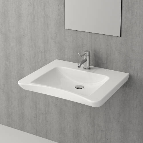 Bocchi Bedensel Engelli Lavabo 65 cm Parlak Beyaz - 1