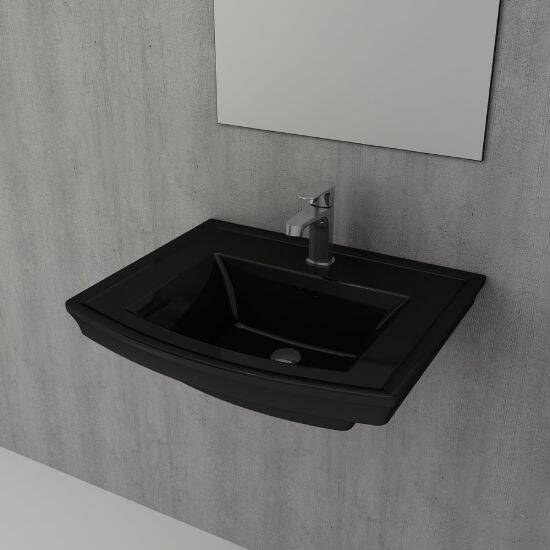 Bocchi Classico Lavita Asma Lavabo 60 cm Parlak Siyah - 1