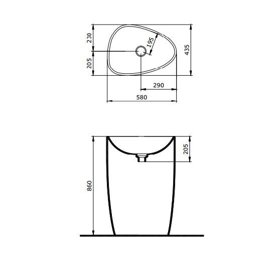 Bocchi Etna Çanak Lavabo 58 cm Mat Yeşil - 3