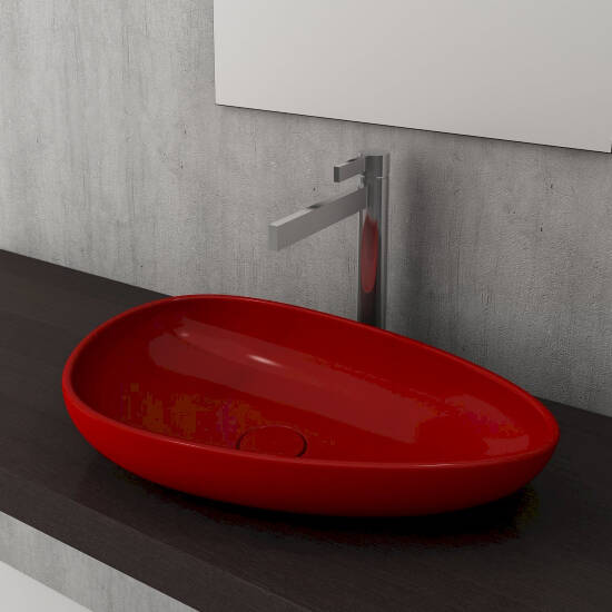 Bocchi Etna Çanak Lavabo 58 cm Parlak Kırmızı - 2