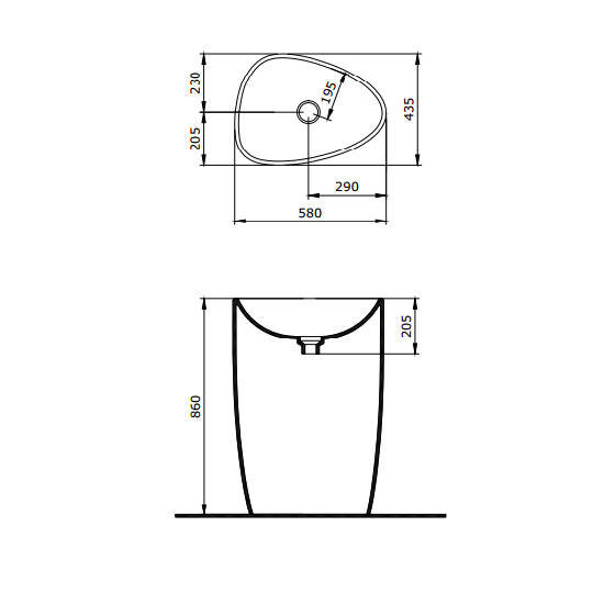 Bocchi Etna Çanak Lavabo 58 cm Parlak Mandalina Sarısı - 3