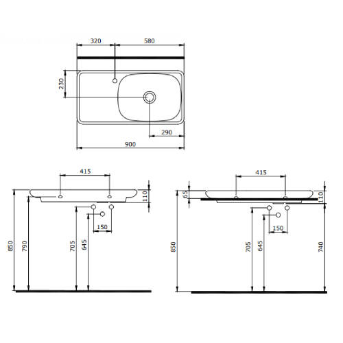 Bocchi Fenice Etajerli 90 cm Lavabo Parlak Bisküvi - 2