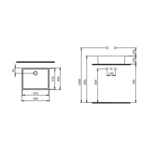 Bocchi Milano Çanak Lavabo 50 cm Mat Mint Yeşil - 2