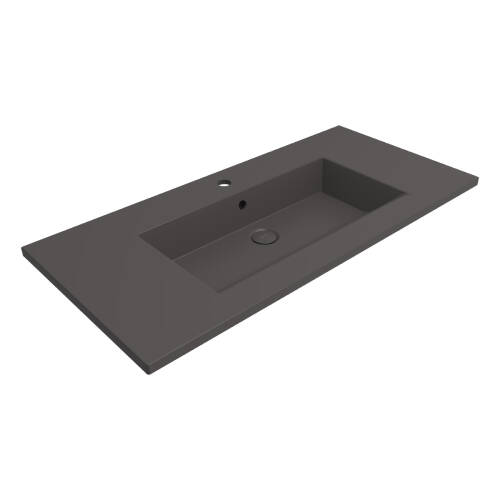 Bocchi Milano Etajerli Lavabo Mat Antrasit - 1
