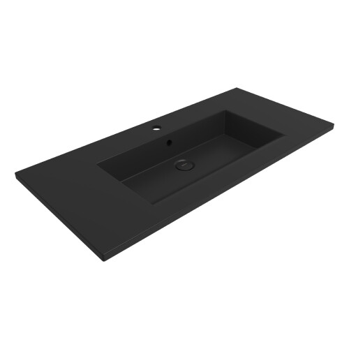 Bocchi Milano Etajerli Lavabo Mat Siyah - Bocchi