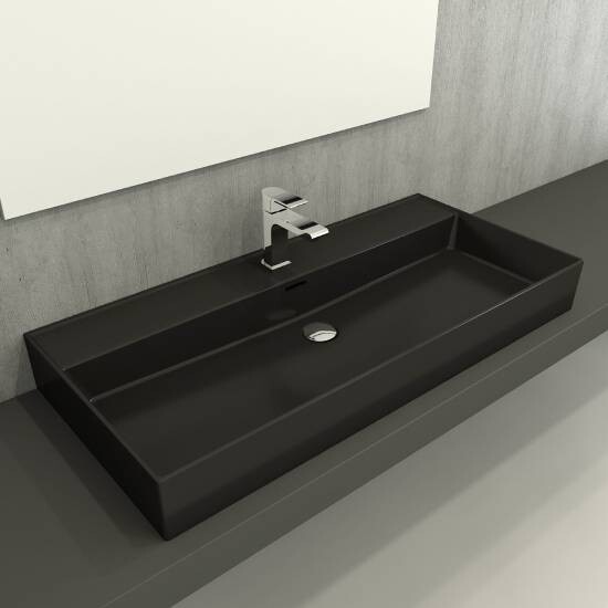 Bocchi Milano Lavabo 100 cm Mat Siyah - Bocchi