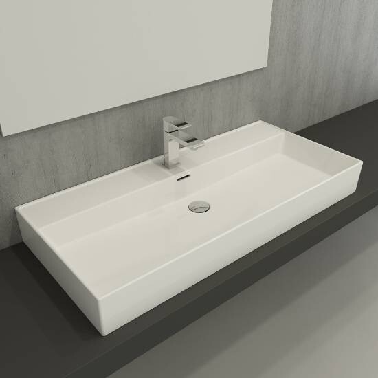 Bocchi Milano Lavabo 100 cm Parlak Beyaz - Bocchi
