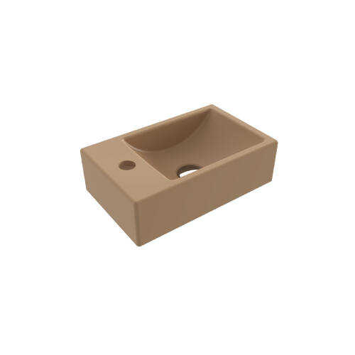Bocchi Milano Tezgah Üstü Dar Sol Lavabo 37 cm Mat Kaşmir - 1