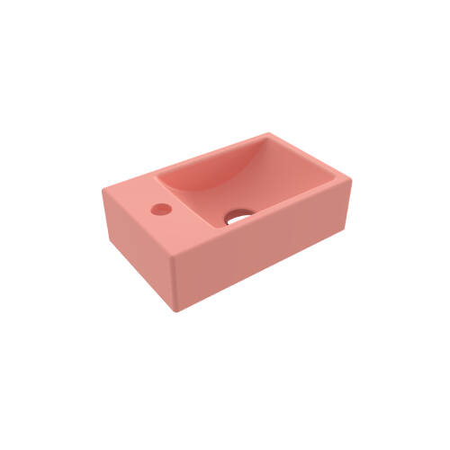 Bocchi Milano Tezgah Üstü Dar Sol Lavabo 37 cm Mat Somon - 1