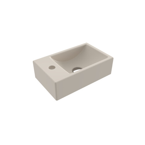 Bocchi Milano Tezgah Üstü Dar Sol Lavabo 37 cm Mat Yasemin - Bocchi