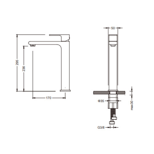 Bocchi Smart Tek Kumandalı Yüksek Lavabo Bataryası Krom - 2