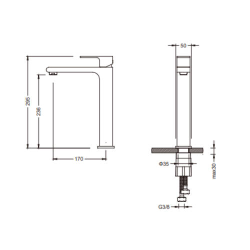 Bocchi Smart Tek Kumandalı Yüksek Lavabo Bataryası Mat Siyah - 2