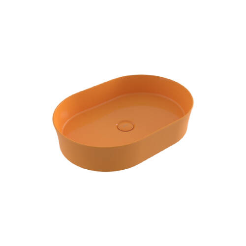 Bocchi Sottile Slim Line Çanak Lavabo 55 cm Parlak Mandalina Sarısı - 1