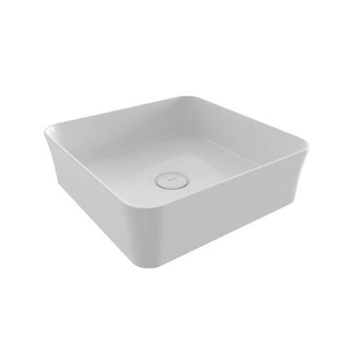 Bocchi Sottile Slim Line Tezgah Üstü Kare Lavabo Parlak Beyaz - 1
