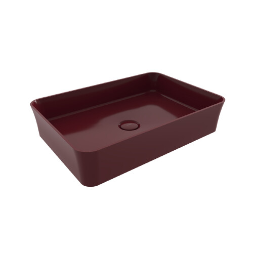 Bocchi Sottile Slim Line Tezgah Üstü Lavabo Parlak Burgonya Bordosu - Bocchi