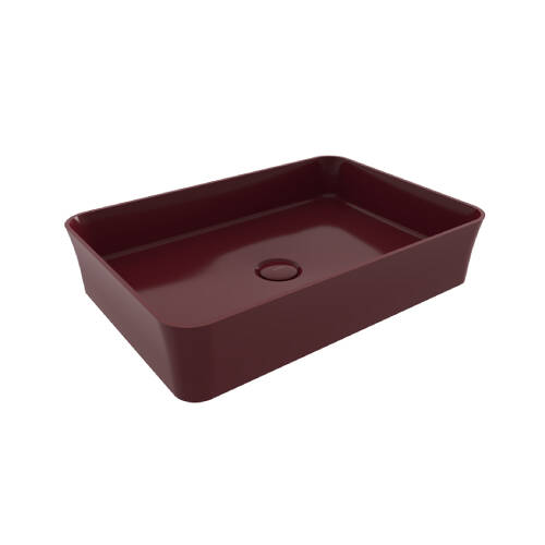 Bocchi Sottile Slim Line Tezgah Üstü Lavabo Parlak Burgonya Bordosu - 1