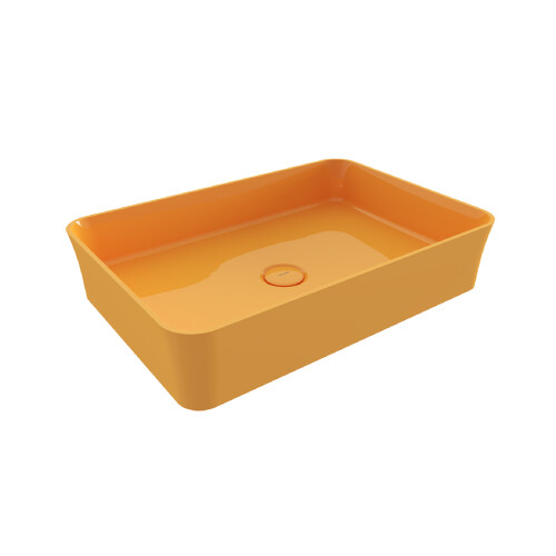 Bocchi Sottile Slim Line Tezgah Üstü Lavabo Parlak Mandalina Sarısı - Bocchi