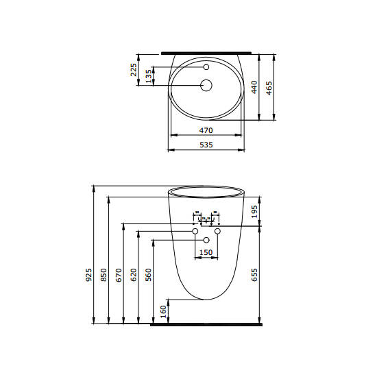 Bocchi Venezia Asma Monoblok Lavabo Mat Buz Mavisi - 2