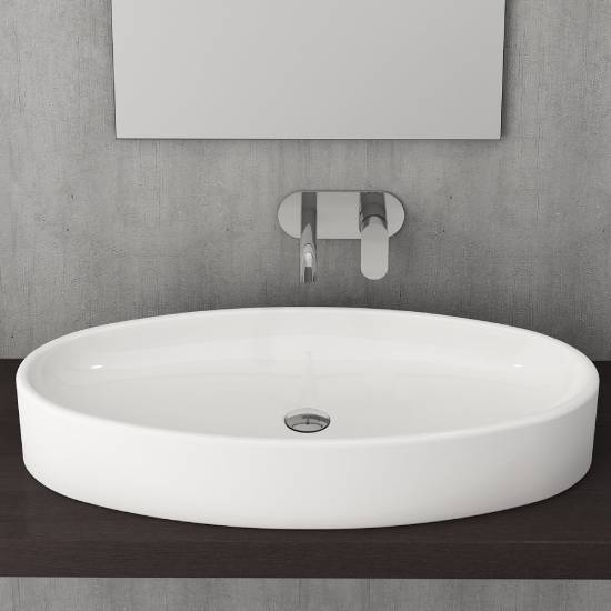 Bocchi Vessel Çanak Lavabo 85 cm Parlak Beyaz - 1