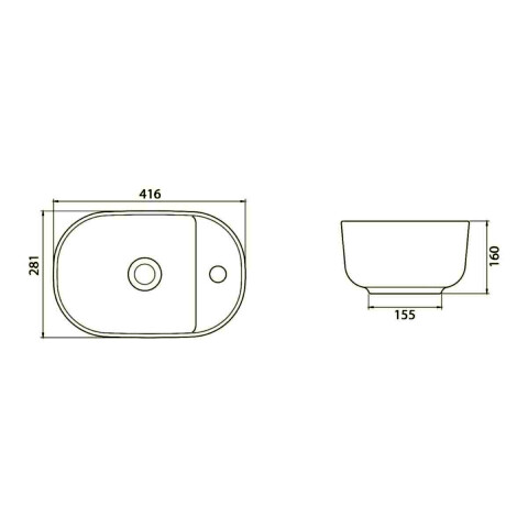 Cerastyle Aqua Tezgah Üstü Lavabo 42x28 cm - 2