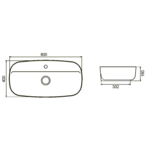 Cerastyle Aqua Tezgah Üstü Lavabo 80x40 cm - 2