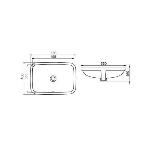 Cerastyle City Tezgah Altı Lavabo 40x55 cm - 3