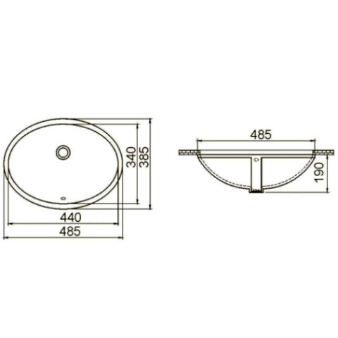 Cerastyle City Tezgah Altı Lavabo 44x34 cm - 2