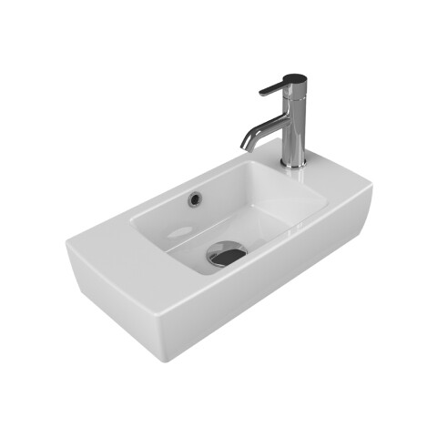 Cerastyle City Tezgah Üstü Lavabo 25x50 cm Batarya Deliği Sağ - Cerastyle