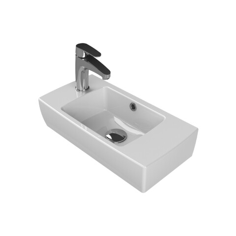 Cerastyle City Tezgah Üstü Lavabo 25x50 cm Batarya Deliği Sol - Cerastyle
