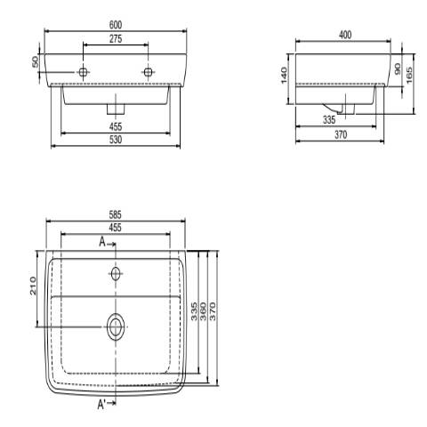 Cerastyle Duru Tezgah Üstü Lavabo 60x40 cm - 5