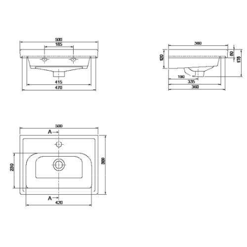 Cerastyle Frame Etajerli Lavabo 50x38 cm - 2