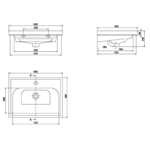 Cerastyle Frame Etajerli Lavabo 60x45 cm - 2